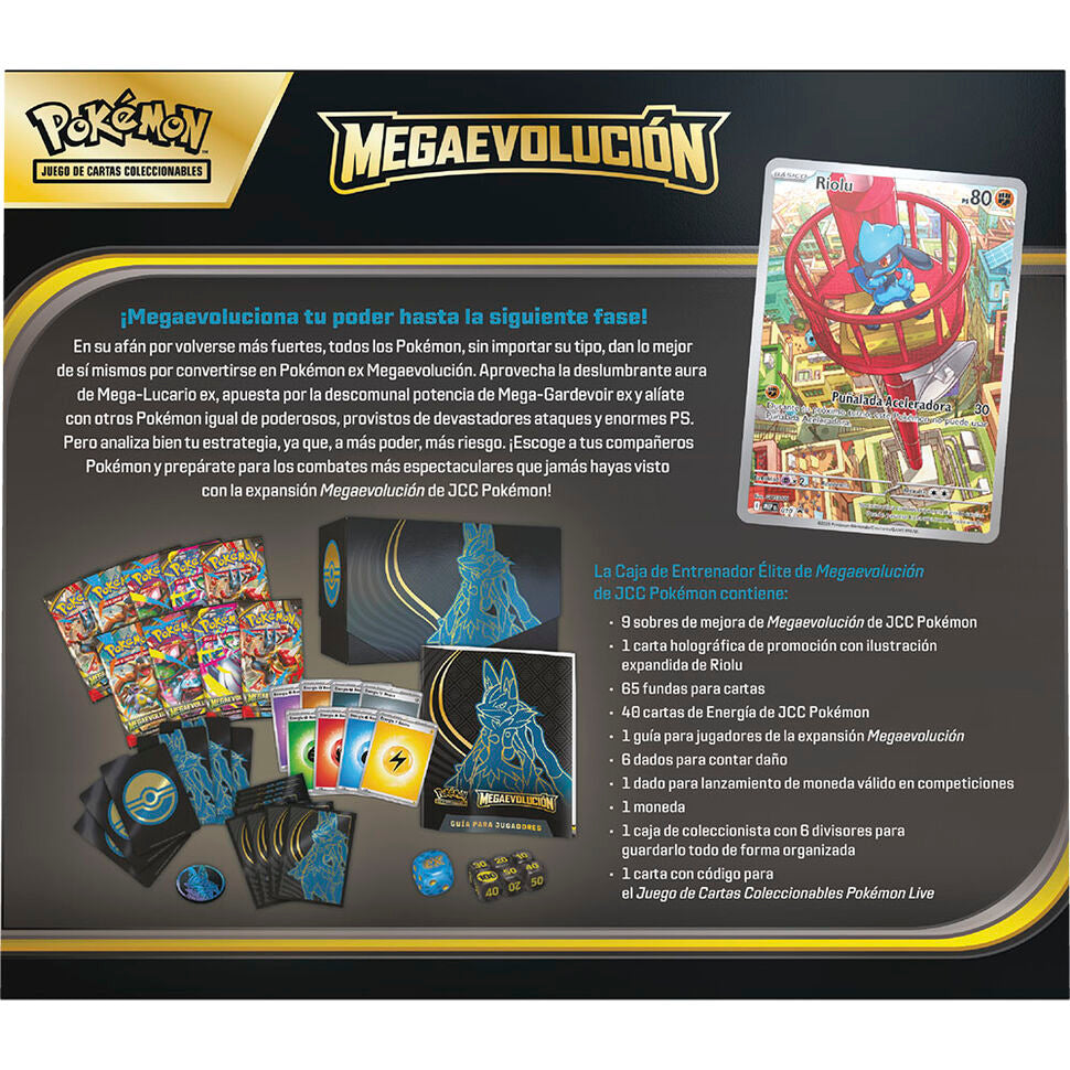 CAJA DE ENTRENADOR ÉLITE MEGAEVOLUCIONES - LUCARIO