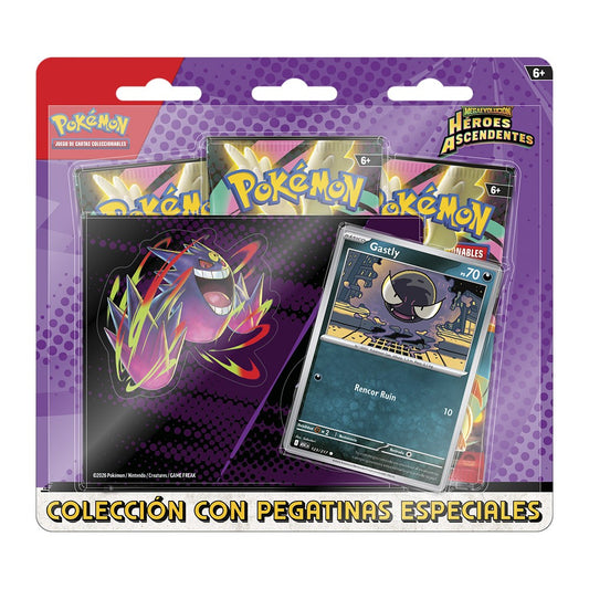 Blister Gastly Pokemon con Pegatina Héroes Ascendentes - ESPAÑOL